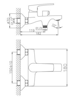 Смеситель для ванны Haiba HB60587 хром